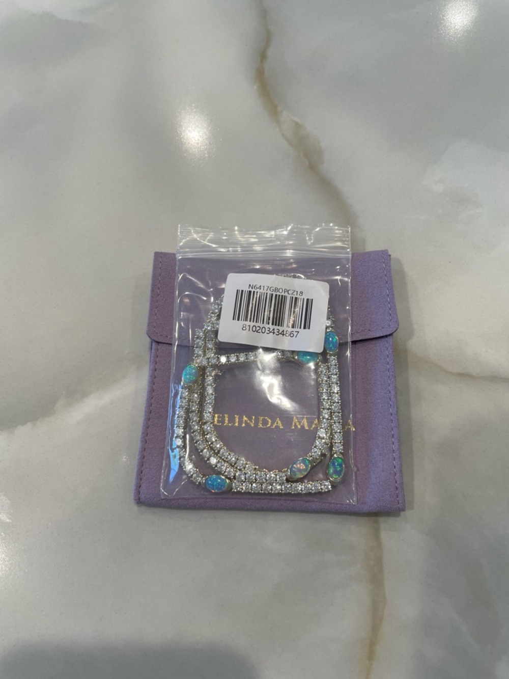 NWT Melinda Maria Gold/Opal “The Maven Necklace” - Picture 7 of 9